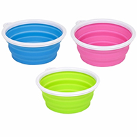 Bamboo Silicone Travel Bowl 3 Cup - Assortedr