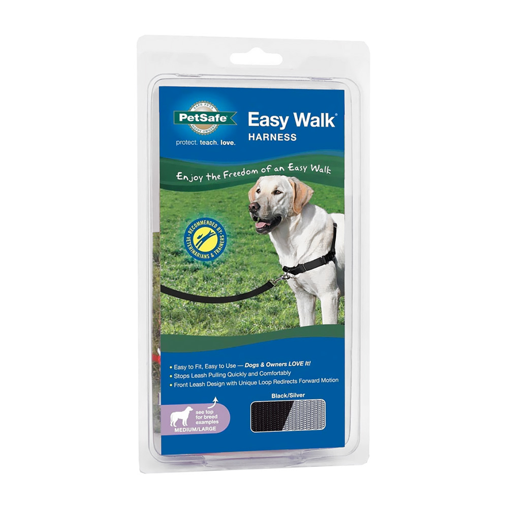 PetSafe Easy Walk Harness - Black/Silver (Medium/Large)